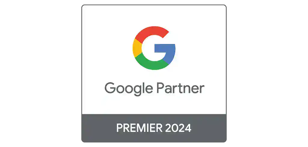 Google Partner logo with Premier 2024 badge for web design services.